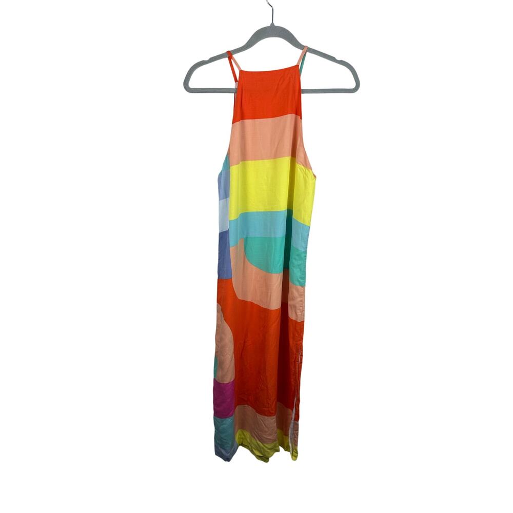 Mara Hoffman Color Block High Neck Midi Shift Dress Size XS GUC - Picture 3 of 9